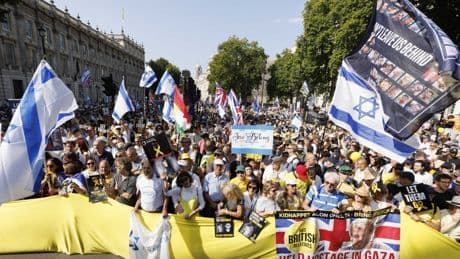 Clashes break out at London march for Israeli hostages in second day of unrest