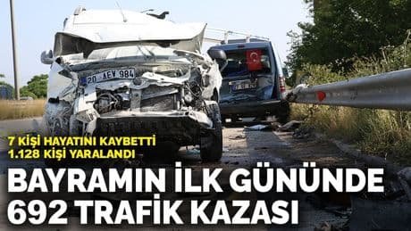 Bayramın ilk gününde 692 trafik kazası: 7 kişi hayatını kaybetti, 1.128 kişi yaralandı