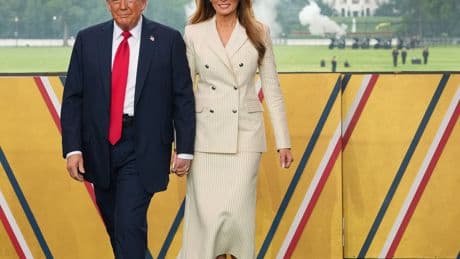 Melania Trump Suits Up for the Military Parade