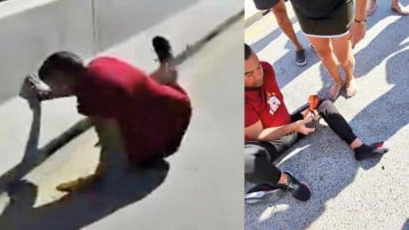 Sahilde taraftarı ayağından vurdular