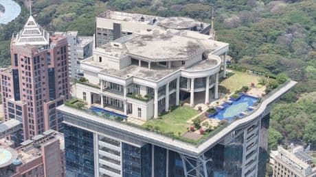 Inside world’s wackiest £15million mansion left abandoned on 400ft skyscraper – and why the owner never moved in