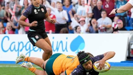 England 47-7 Australia: Red Roses overcome slow start to rout Wallaroos and top Pool A