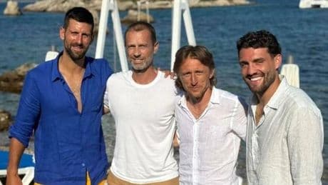 Djokovic disfruta de sus vacaciones... ¡junto a Modric y Ceferin!