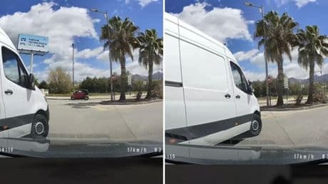 El peligroso cruce de una furgoneta en una rotonda de Granada que indigna a la gente: “El intermitente significa preferencia inmediata”