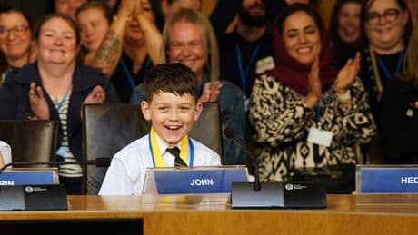 West Lothian schoolboy joins big bunch of jokers at the Scottish Parliament