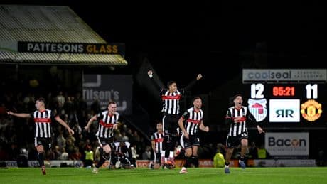 Grimsby 2-2 Manchester United (12-11 on pens): League Two side dump Ruben Amorim's giants out of Carabao Cup