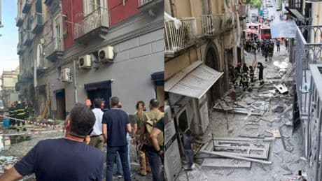 Napoli, esplosione dopo fuga di gas nel deposito di un ristorante: un morto sotto le macerie, grave una donna