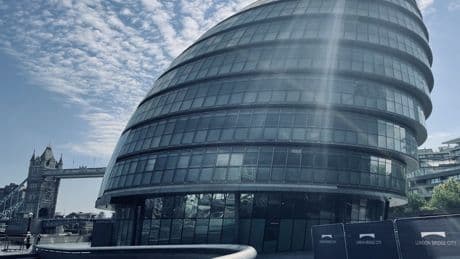 Boarded up and derelict: pictures show lack of progress in bringing London's old City Hall back to life