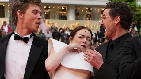 Red-Carpet-Show in Cannes - Bienen-Alarm bei Emma Stone
