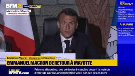 "Est-ce que tout est réglé ? Non", explique Emmanuel Macron en déplacement à Mayotte