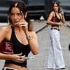 Maura Higgins sends temperatures soaring as she shows off her toned figure in a skimpy black top while stepping out in scorching London