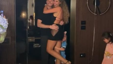 Heartwarming moment Nico Hulkenberg returns home to glamorous wife and child throwing huge party for first ever podium
