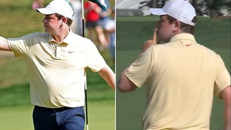 PGA Tour star Robert MacIntyre shushes heckler in fiery on-course moment after draining huge putt