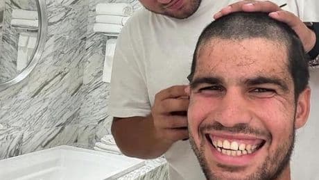 Carlos Alcaraz shows off another dramatic new look after US Open mishap was saved by brother