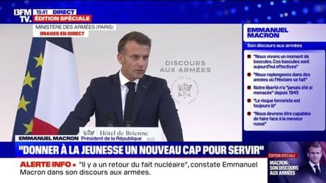 Discours aux Armées: "Nous allons doubler le budget [des armées] d'ici 2027", indique Emmanuel Macron