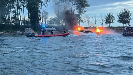Captain arrested after boat bursts into flames in NYC forcing terrified passengers to leap into water and swim for lives