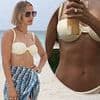 Frankie Bridge flashes her abs in a skimpy yellow bikini as she poses for sizzling snaps in the Maldives