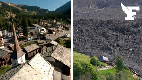 Suisse : les images du village dévasté de Blatten, avant et après le gigantestque éboulement