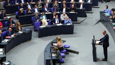 Merz kritisiert „rein nationalistische Rede“ Weidels