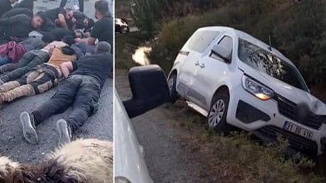 Kaza yapan insan kaçakçısı, aracı ve göçmenleri bırakıp kaçtı
