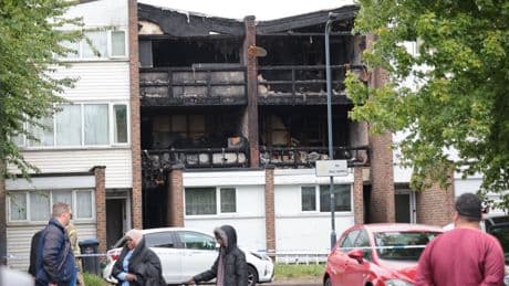 Tragedy as three children, 4, 8, & 15, and woman, 43, die in house fire with 2 others raced to hospital as man arrested