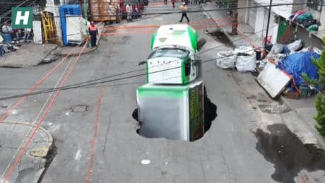 Sinkhole Swallows Jarritos Truck