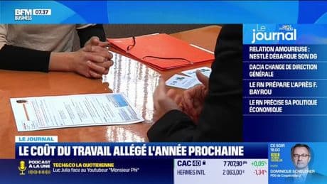 Le coût du travail allégé l'année prochaine