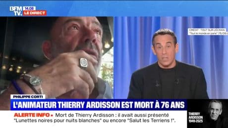 «Il a préparé une interview pour Dieu»: les larmes aux yeux, Philippe Corti rend hommage à Thierry Ardisson sur BFMTV