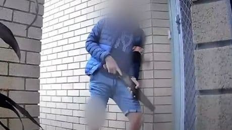 Chilling moment man approaches home with shotgun before couple find car shot out