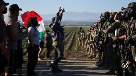 Federal Agents Clash With Protesters During Immigration Raid at California Farm