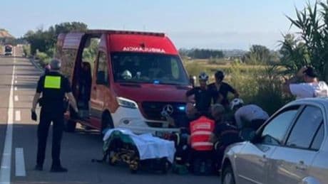 Un hombre de 83 años cae de su bicicleta y se queda inconsciente en la carretera N-330 en Zuera (Zaragoza)