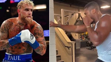 Anthony Joshua returns to training after successful elbow surgery ahead of potential Jake Paul fight