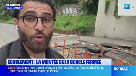 Les fortes pluies à Lyon provoquent un effondrement de la chaussée montée de la Boucle