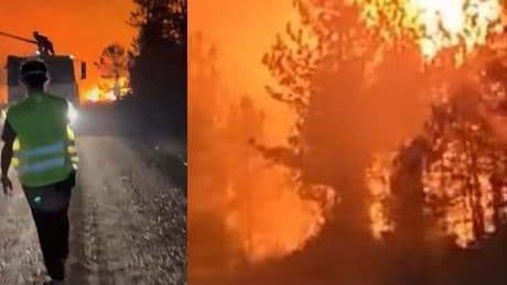 Yangını söndürürken alev kapanına yakalandılar! Ölümle burun buruna mücadele kamerada