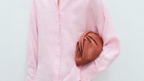 Mango’s raffia clutch bag has a Bottega-style look on a budget for under £50