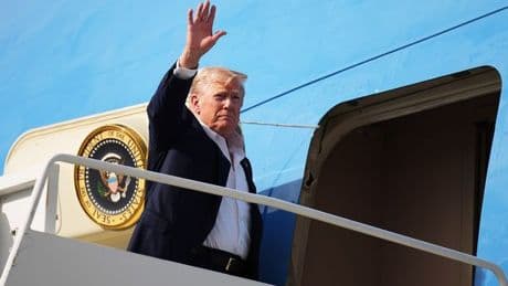 Donald Trump leaves Scotland after posing with Scots cops  following evacuation drama