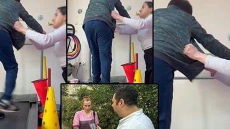 Aileye yanlışlıkla gönderilen skandal kayıt! Koşu bandında dayak