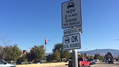 B.C. electric vehicle drivers will no longer need decal to drive in HOV lane