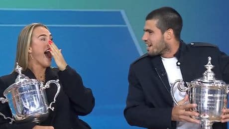 Bleary-eyed Aryna Sabalenka makes huge blunder on live TV... after wildly celebrating her US Open success