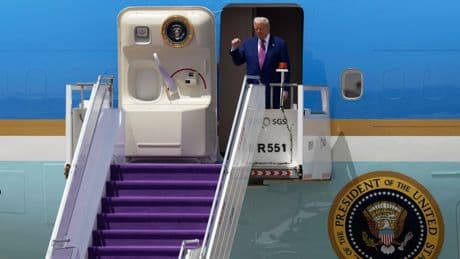 Trump lands in Riyadh ahead of Middle East tour after ‘Flying Palace’ plane row and vow to meet Putin & Zelensky