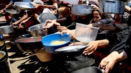 Aid is sitting idle in Gaza - where there is now widespread malnutrition