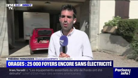 Orages: 4.200 foyers encore privés d'électricité dans le département de l'Allier
