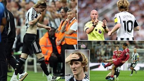 Anthony Gordon apologises to Newcastle fans, team-mates and Virgil van Dijk after 'stupid' red card against Liverpool