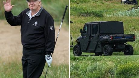 Photos show 'Golf Force One,' the Secret Service golf cart that accompanied Trump around his Scotland resort