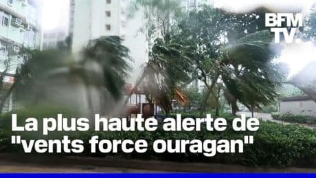 Le typhon Wipha passe près de Hong Kong et génère des vents violents