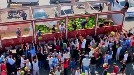 Şanlıurfa'da bir üretici, 27 ton karpuzu ücretsiz dağıttı