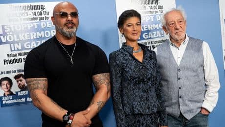 Berlin: Gaza-Demo mit Wagenknecht und Roger Waters am Brandenburger Tor
