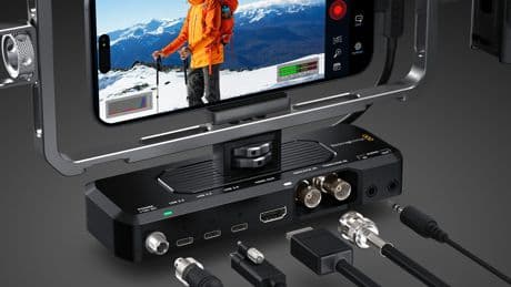 Blackmagic’s camera dock works with the new iPhone’s professional filmmaking features