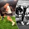 Ex-England star George Burgess brutally smashes into rugby giant as the pair compete in bizarre new Aussie sport that's been blasted for its violent collisions