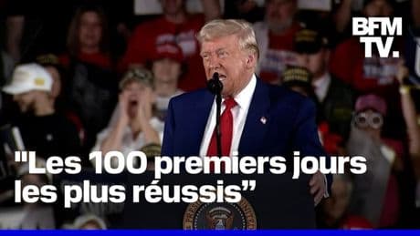 "Vous n'avez encore rien vu": Donald Trump défend son bilan après 100 jours au pouvoir